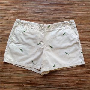 J.Crew Shorts Low Fit Light Yellow Green Lizards
